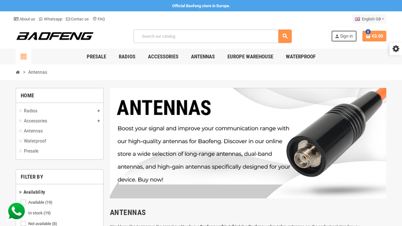 Baofeng antennas for amateurs and professionals. Buy Onine