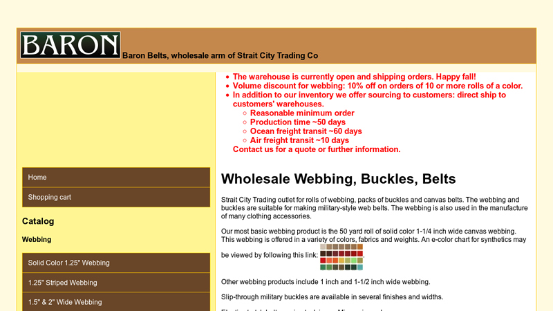 Baron Belts, wholesale webbing, buckles, belts and accessories