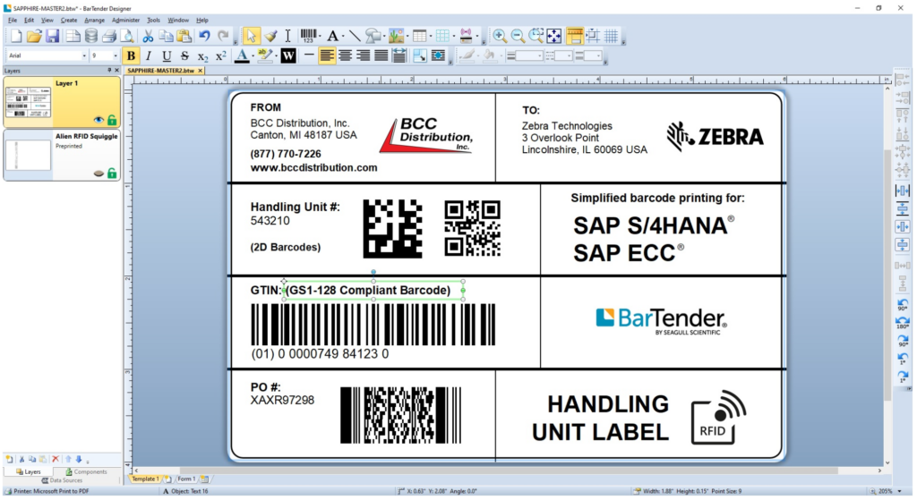 BarTender® UltraLite Label Making Software - Automation