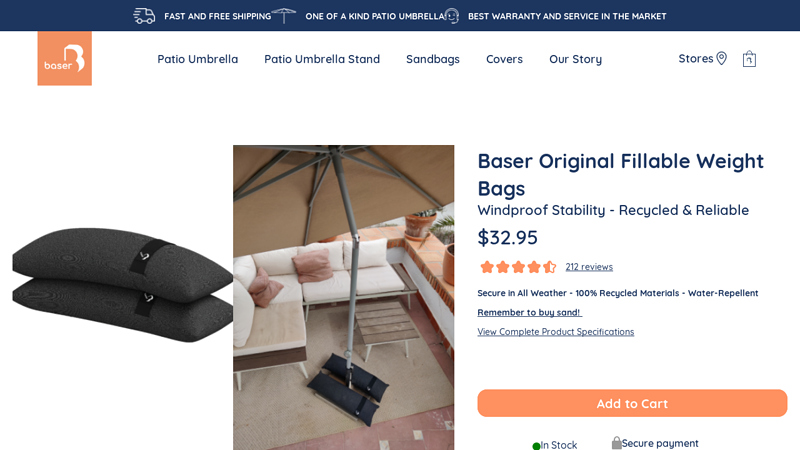 Baser Original Fillable Weight Bags