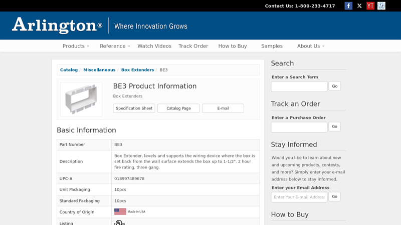 BE3 Product Information