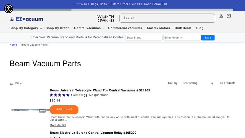 Beam Vacuum Parts