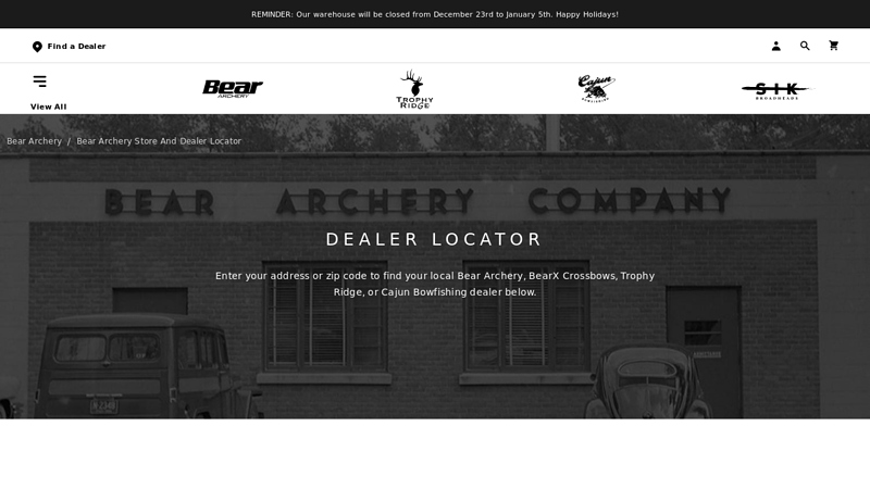 Bear Archery Store and Dealer Locator