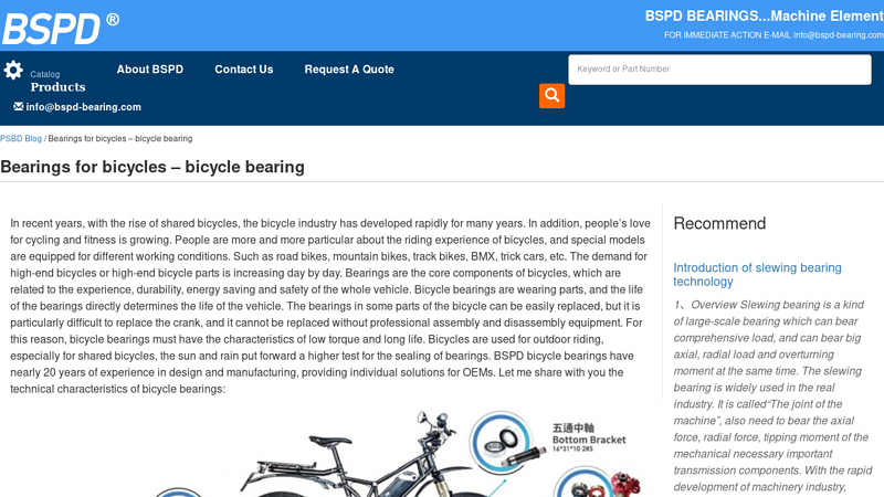 Bearings for bicycles – bicycle bearing