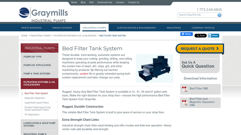Bed Filter Tank System