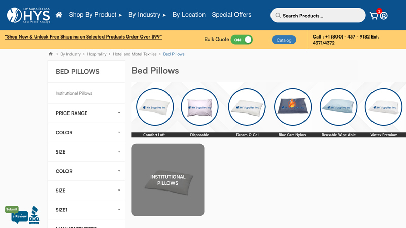 Bed Pillows Wholesale in USA