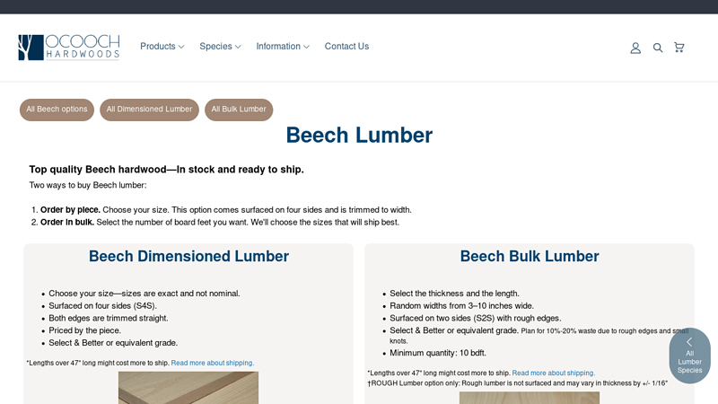 Beech Hardwood Lumber