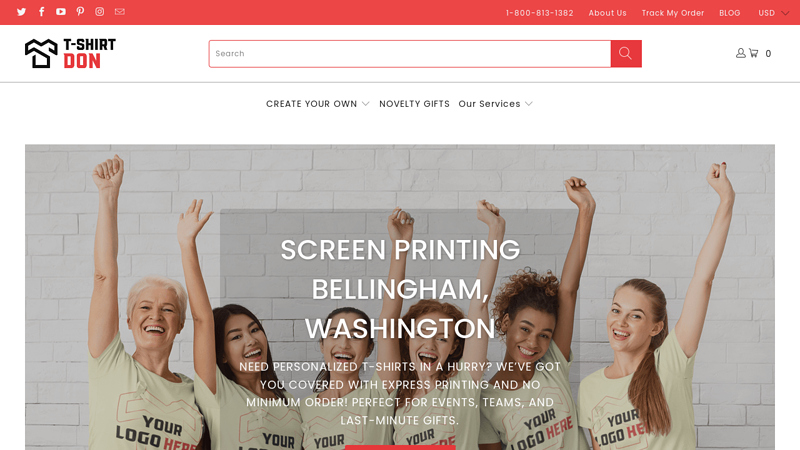 Bellingham, Washington custom T‑shirt printing & screen custom t-shirts
