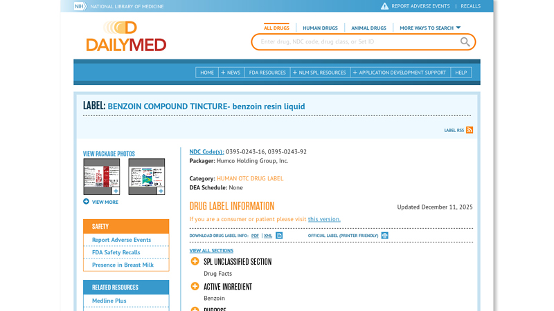 BENZOIN COMPOUND TINCTURE