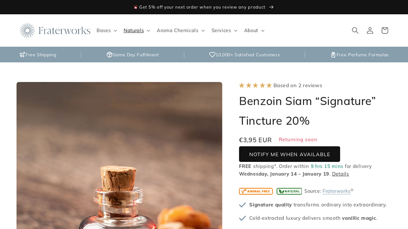 Benzoin Siam “Signature” Tincture 20%