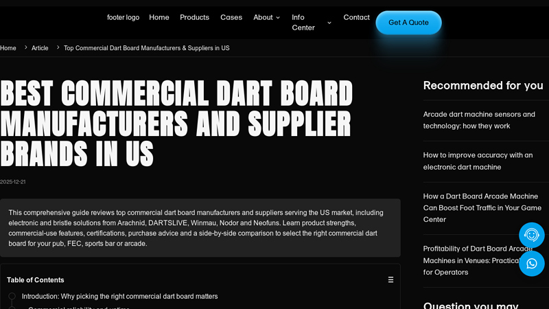 Best commercial dart board manufacturers and supplier brands in us