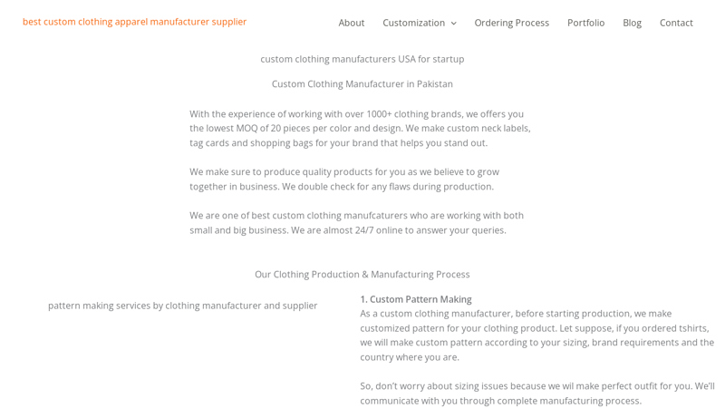 Best Custom Clothing Manufacturer in Pakistan