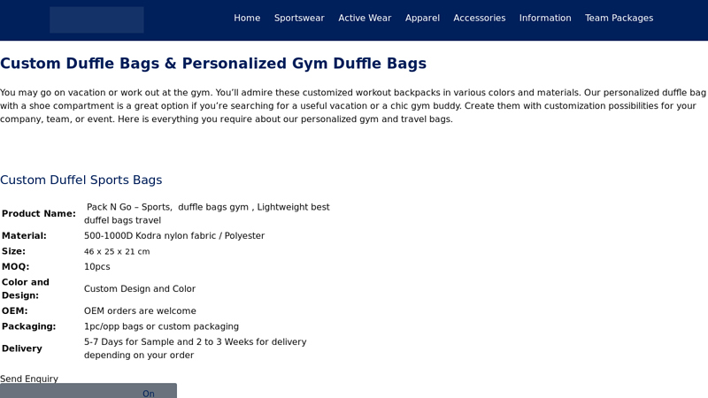 Best Custom Duffle Bags Australia, USA, Canada