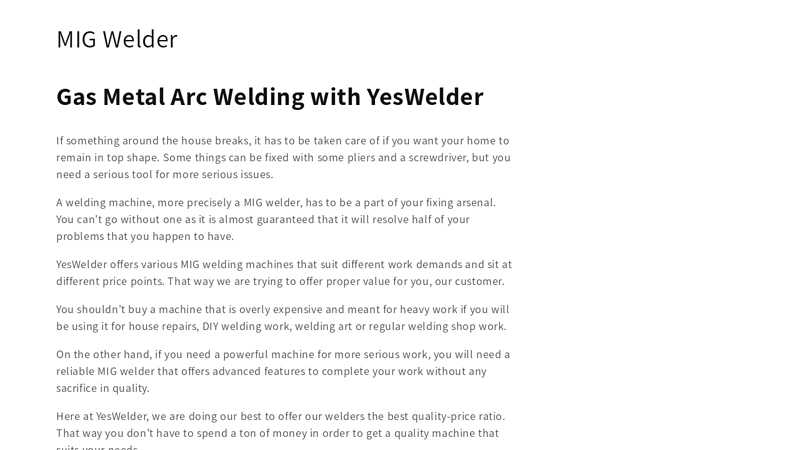 Best Selling MIG Welder|YesWelder