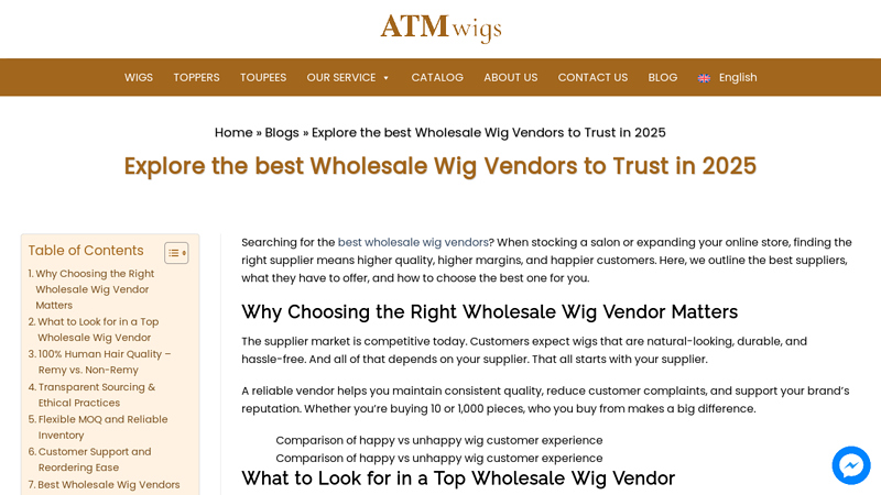 Best Wholesale Wig Vendors in 2025