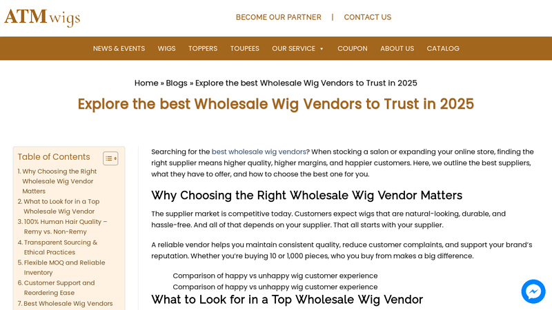 Best Wholesale Wig Vendors in 2025