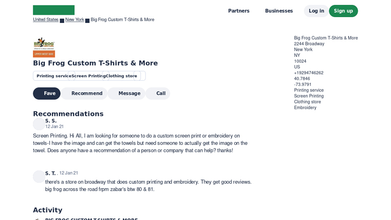 Big Frog  & More custom t-shirts