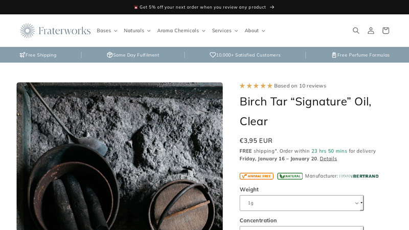 Birch Tar “Signature” Oil, Clear