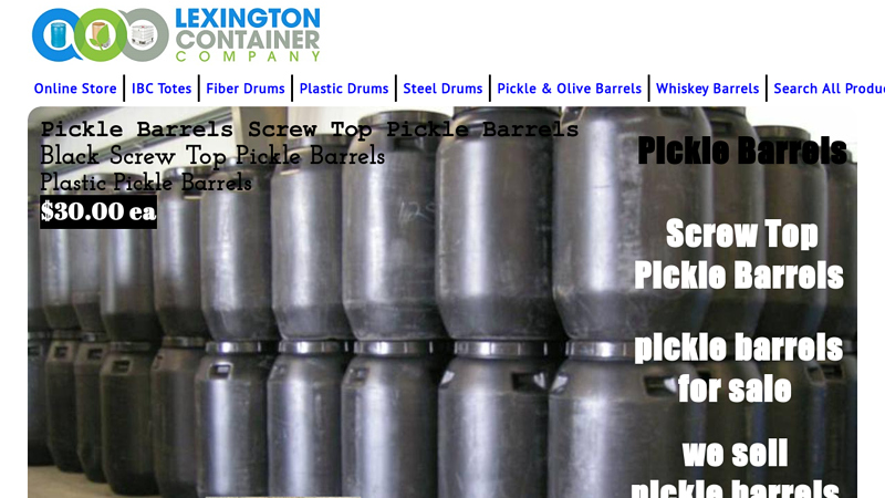 Black Screw Top Pickle Barrels