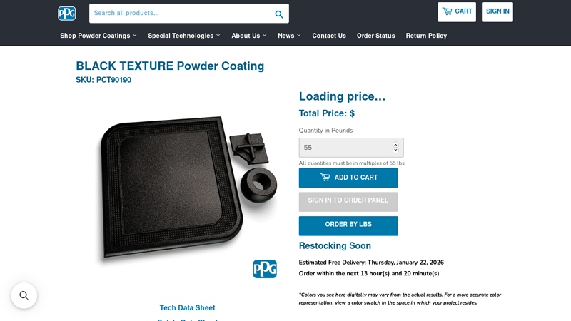 BLACK TEXTURE Powder Coating Color