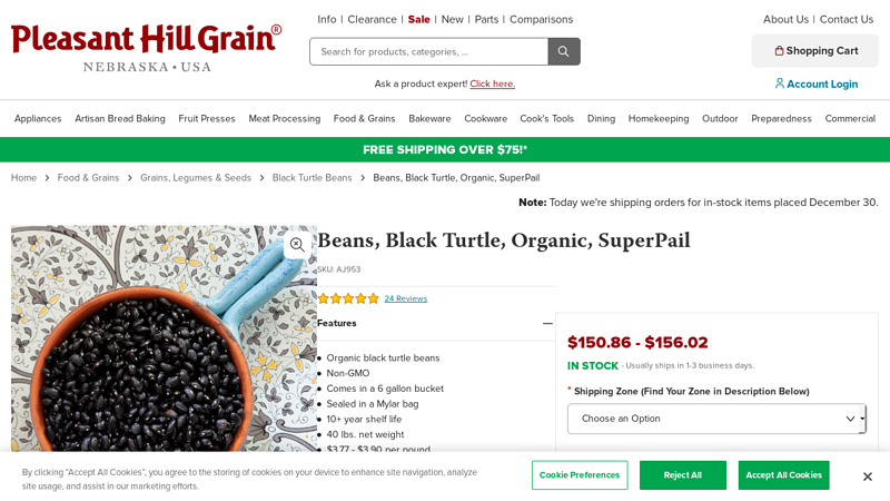 Black Turtle Beans, Organic, Nitro