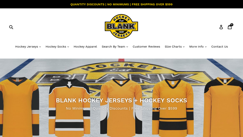 Blank Hockey Jerseys