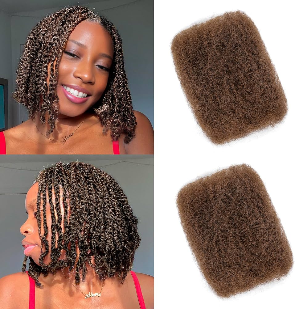 BLL Hair Afro Kinky Bulk Human Hair Synthetic Wig Human Crochet ...