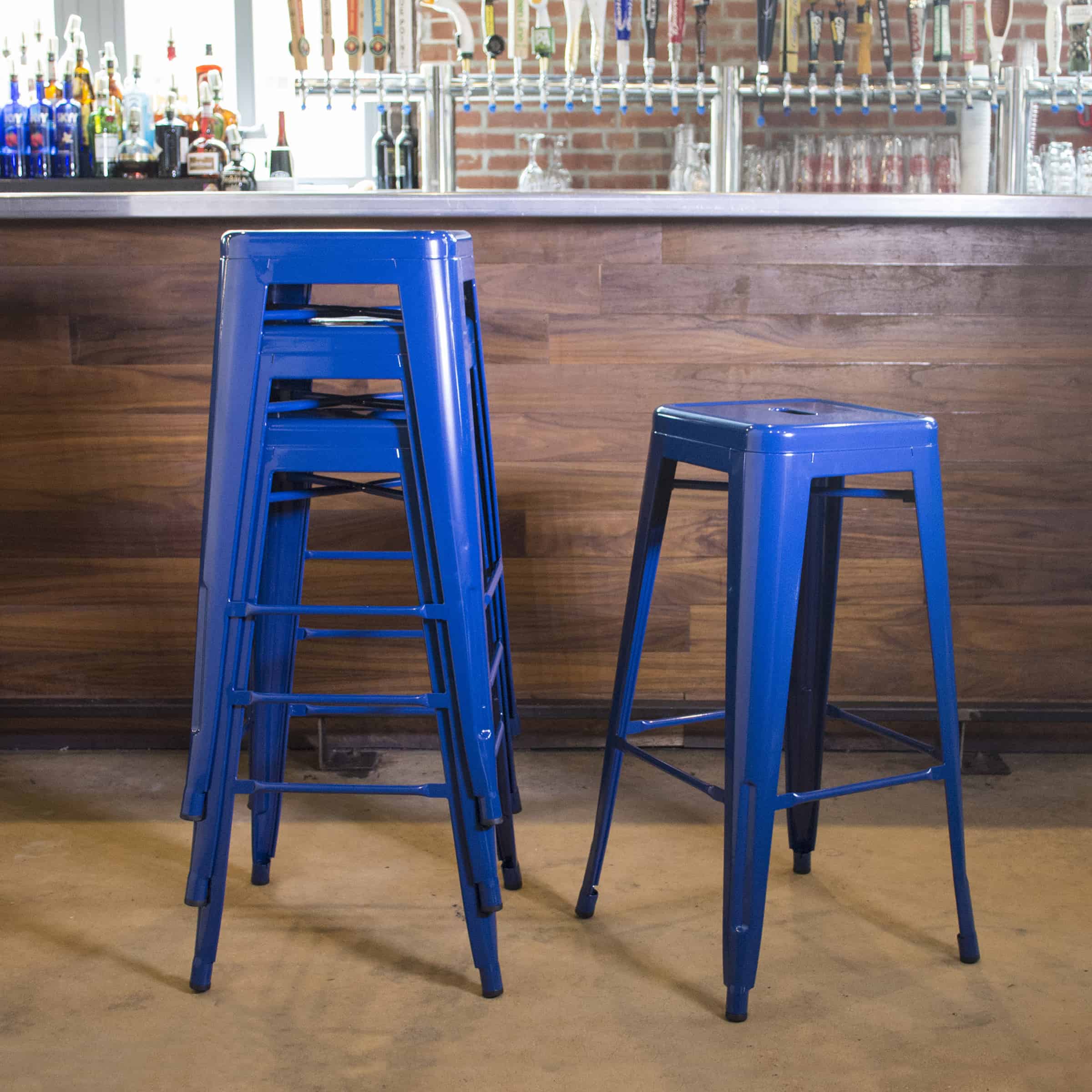 Blue Metal Industrial Counter Stool industry insight