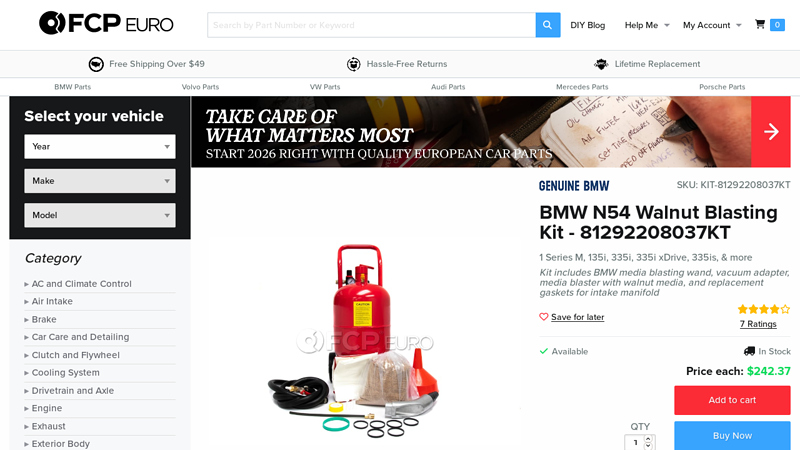 BMW N54 Walnut Blasting Kit