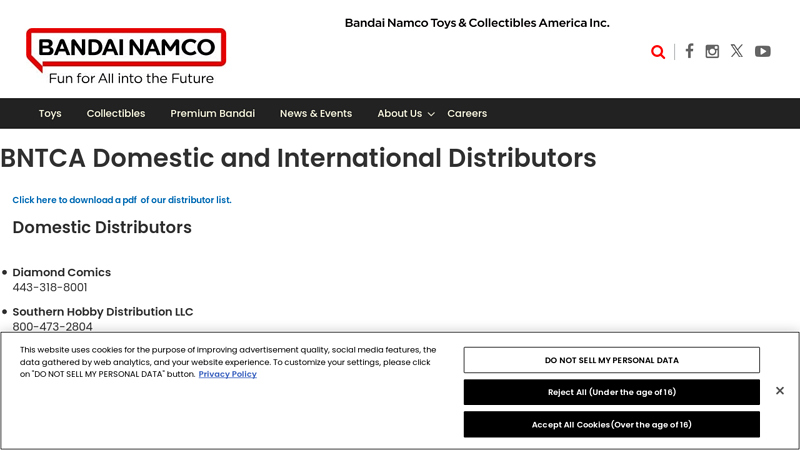 BNTCA Domestic and International Distributors