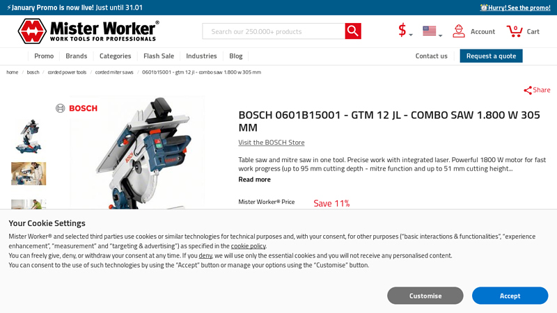 BOSCH 0601B15001 GTM 12 JL