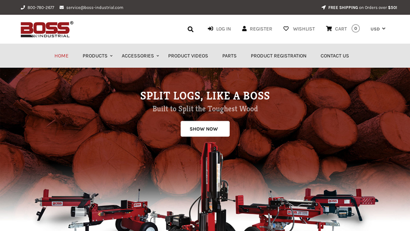 Boss Log Splitters: Hydraulic Log Splitters & Accessories