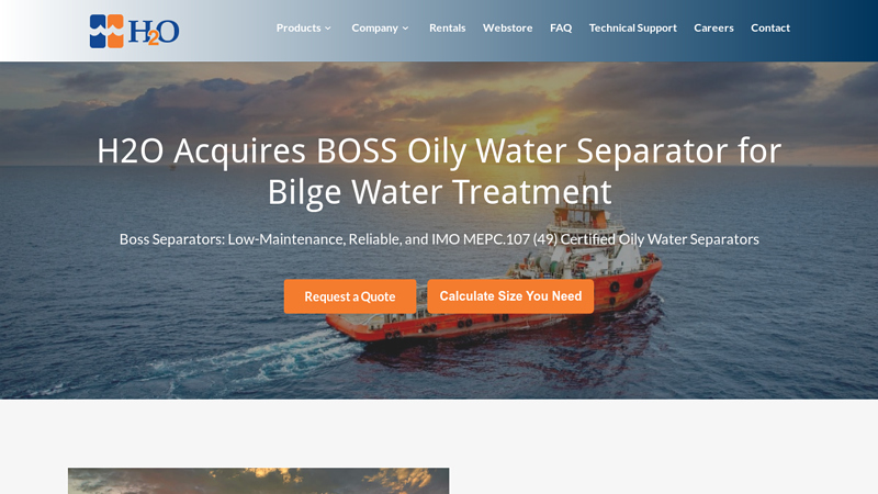 BOSS Oily Water Separators from H2O Water Treatment Systems