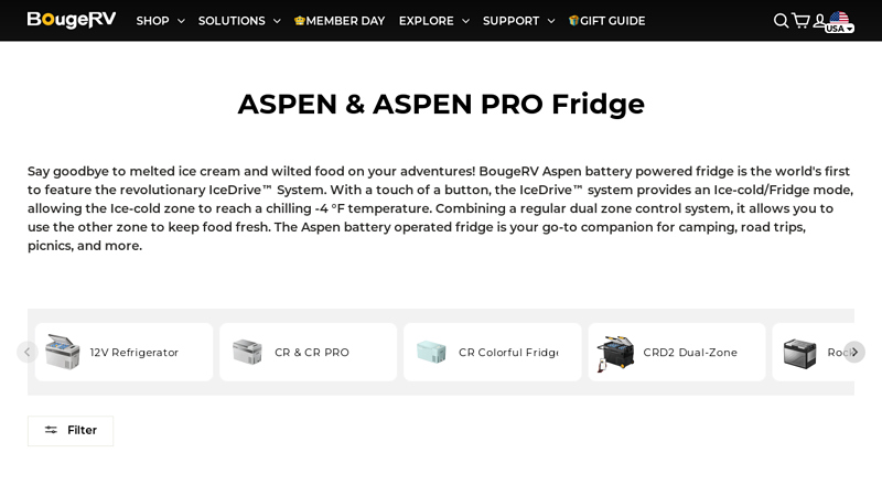 BougeRV ASPEN & ASPEN PRO Battery Powered Fridge