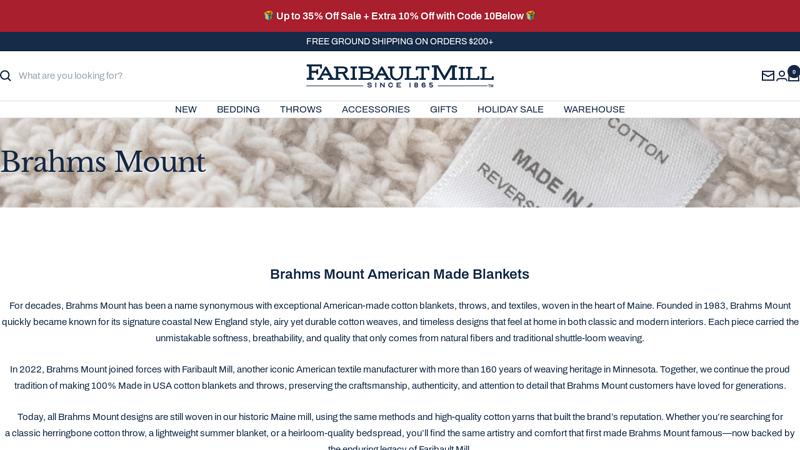 Brahms Mount: American Made Blankets & Linens