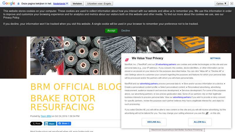 Brake Rotor Resurfacing