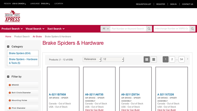 Brake Spiders & Hardware