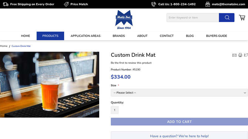 Branded Custom Bar Mat with Logo