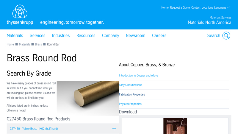 Brass Round Bar Supplier