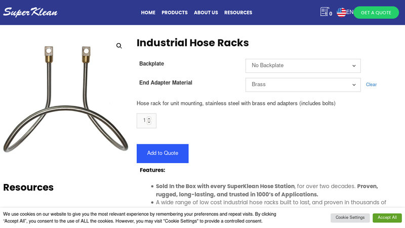 Brass & Stainless Steel Hose Racks