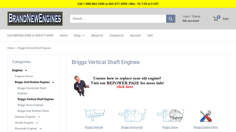 Briggs Vertical Shaft Engines