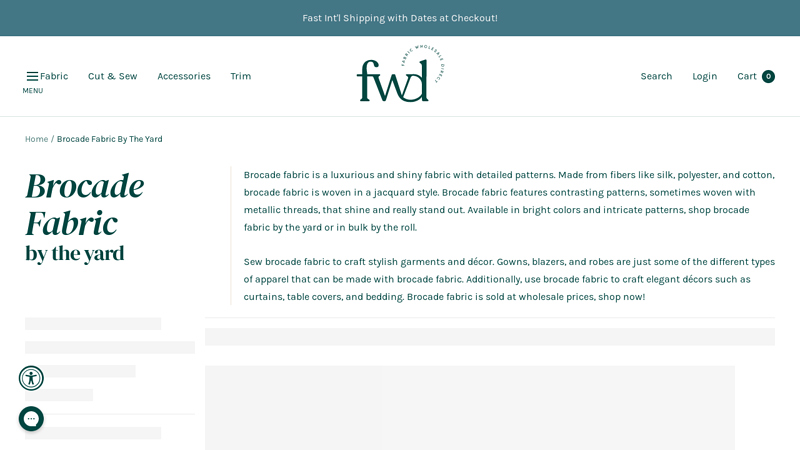 Brocade Fabric By The Yard