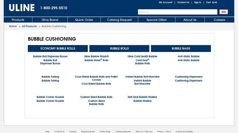 Bubble Cushioning, Bubble Wrap Packaging in Stock