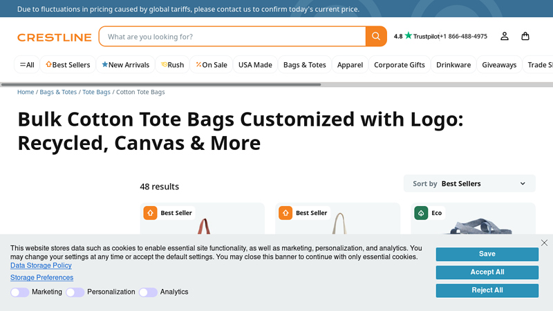 Bulk Cotton Tote Bags Customized with Logo