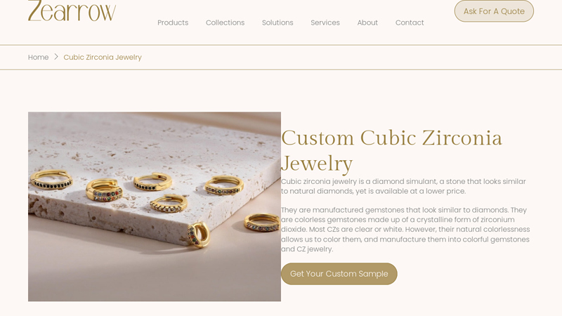 Bulk Custom Cubic Zirconia Jewelry Manufacturer