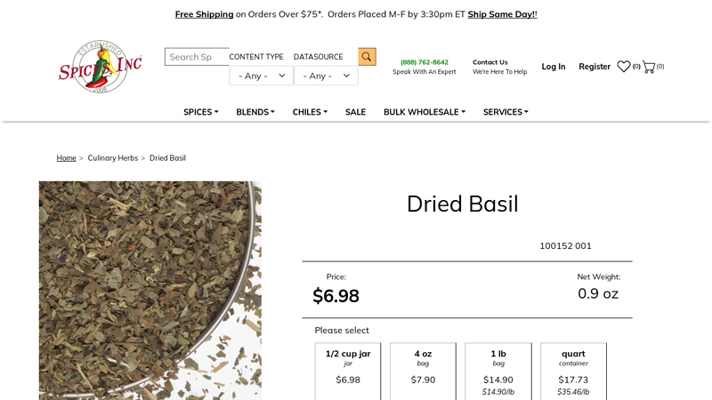 Bulk Dried Basil