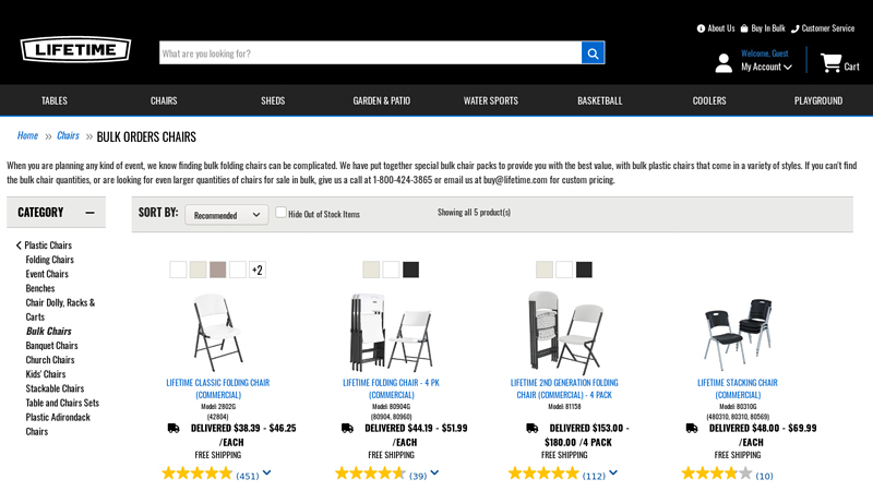 Bulk Folding Chairs & Plastic Chair Orders