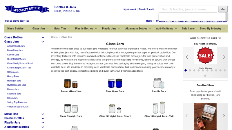 Bulk Glass Jar Packaging