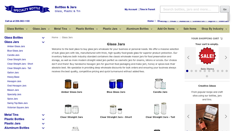 Bulk Glass Jar Packaging