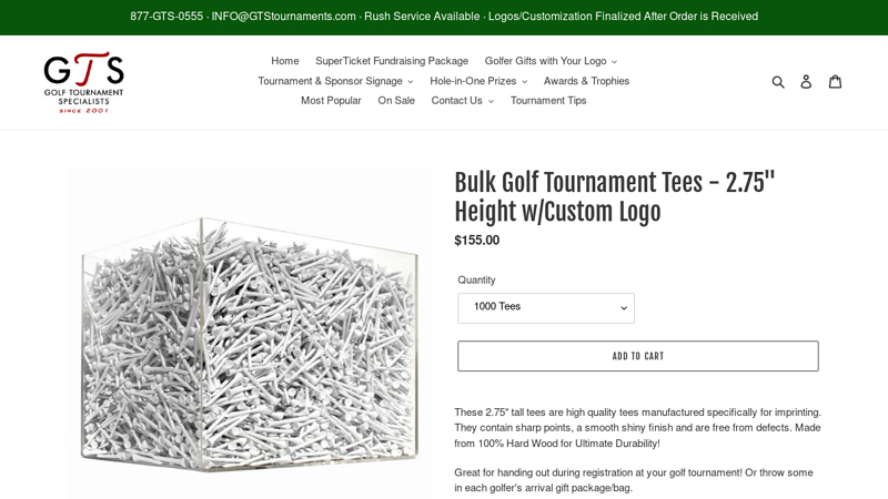 Bulk Golf Tournament Tees